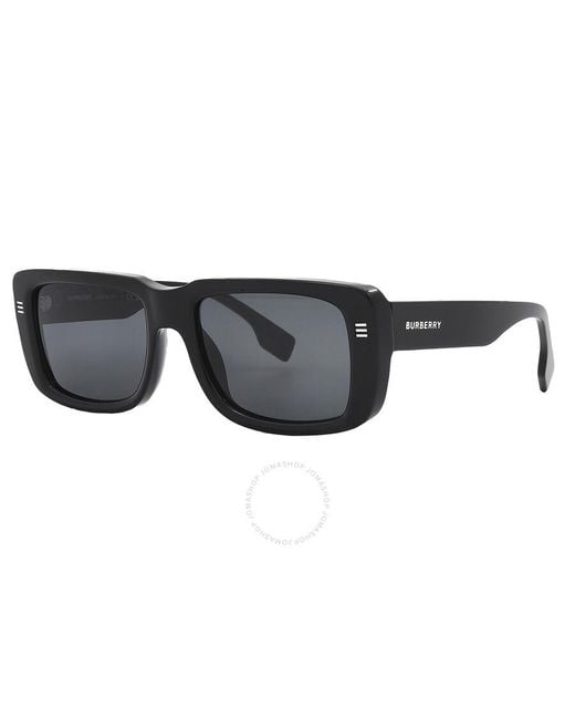 Burberry Black Jarvis Dark Grey Rectangular Sunglasses Be4376u 300187 55 for men