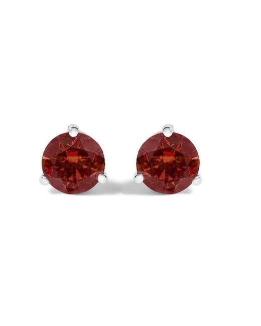 Haus of Brilliance Red 14K 3/4 Cttw Lab-Grown Diamond Classic 3-Prong Martini Set Solitaire Stud Earrings for men