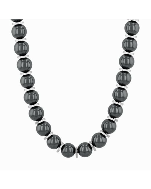 Robert Alton Metallic Stainless Steel Hematite 20' Inch Bead Necklace for men