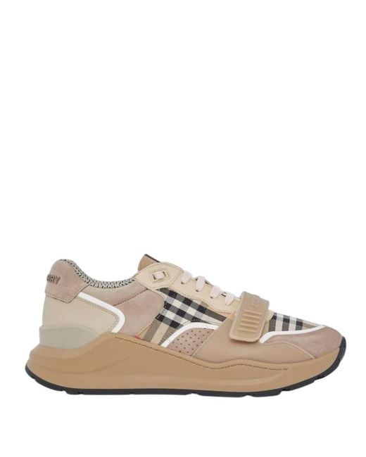 Burberry Natural Ramsey Vintage Check Sneakers, Brand Size 41.5 Us for men