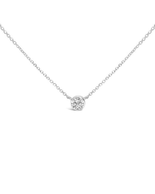 Haus of Brilliance Metallic 14K 1.00 Cttw Bezel Set Round Lab-Grown Diamond Solitaire Pendant Necklace