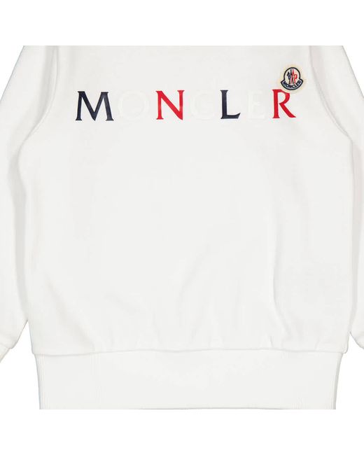 Moncler White Kids Logo-print Cotton Sweatshirt