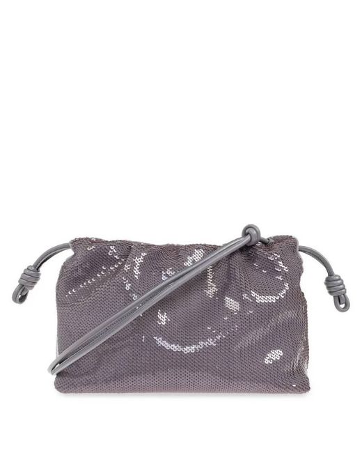 Loewe Purple Flamenco Sequined Medium Purse Bag