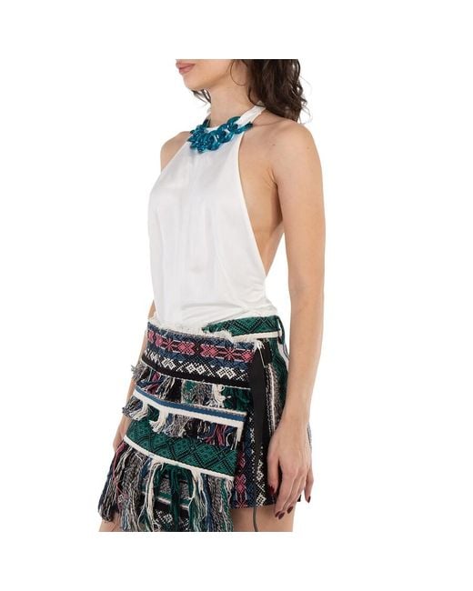 J.W. Anderson Black Jw Anderson Ladies Off Chain-Link Halterneck Top