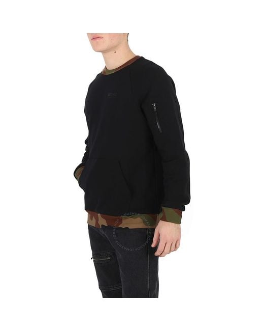 Moschino Black Love Camouflage-trim Cotton Sweatshirt for men