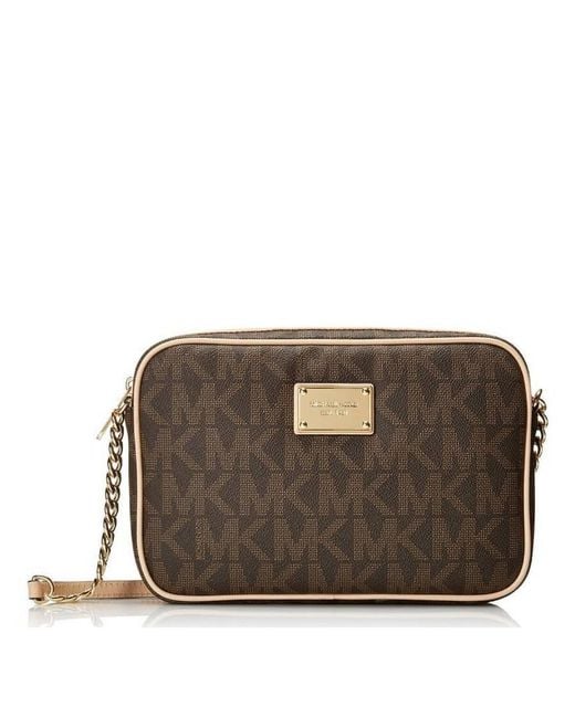 Michael Kors Brown Michael Jet Set Large Crossbody Bag