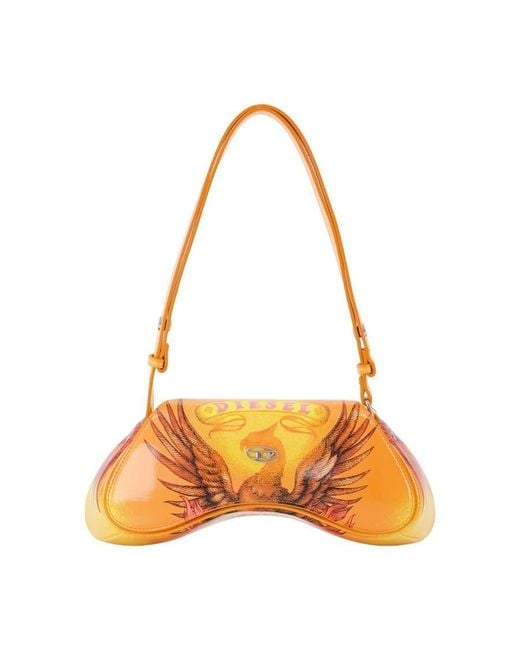 DIESEL Orange Synthetic Leather Shoulder Bag