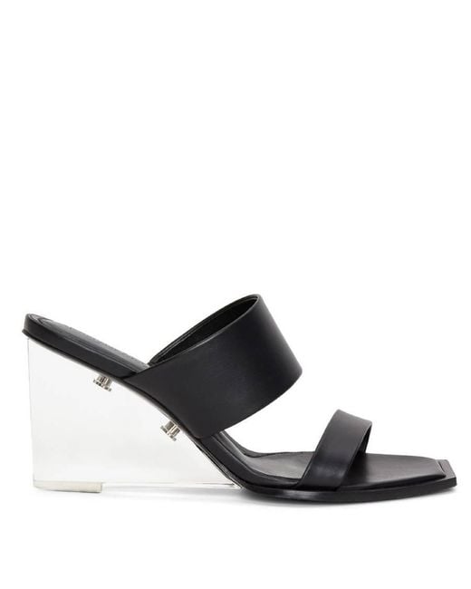 McQueen Black Shard Leather Sandals, Brand Size 35 Us