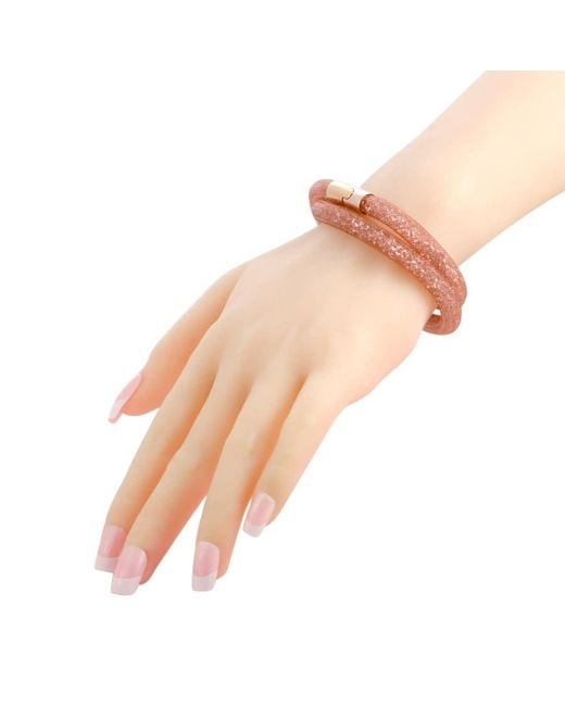 Swarovski Orange Stardust Rose Double Bracelet 5089853 Medium