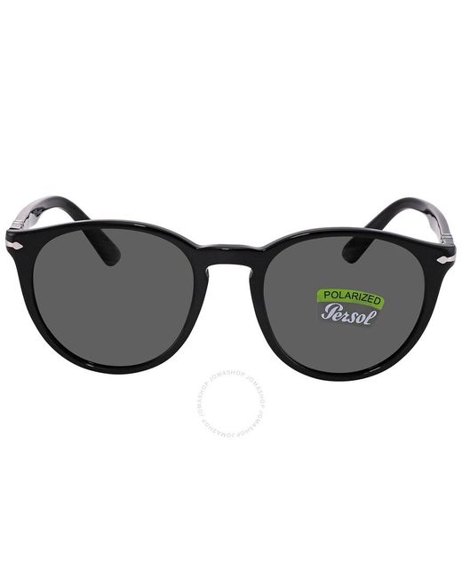 Persol Gray Polarized Green Round Sunglasses Po3152s 901458 52 for men