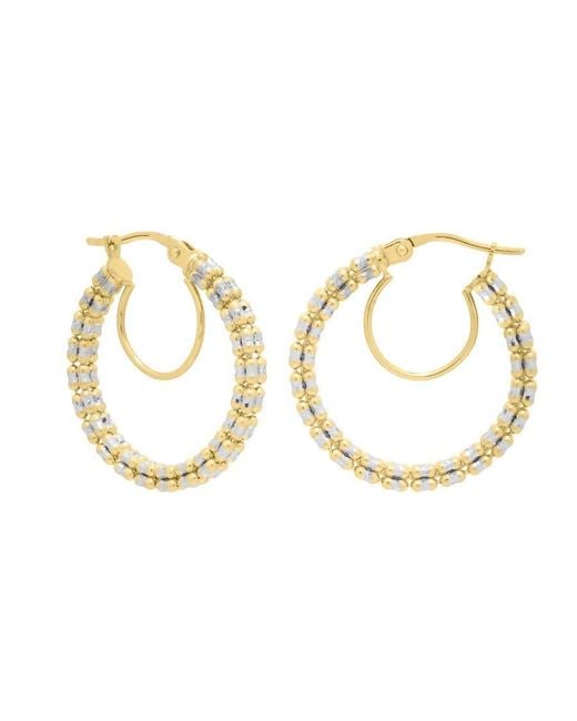 Tresorra Metallic 14K & Ice Chain Round Hoop Earrings