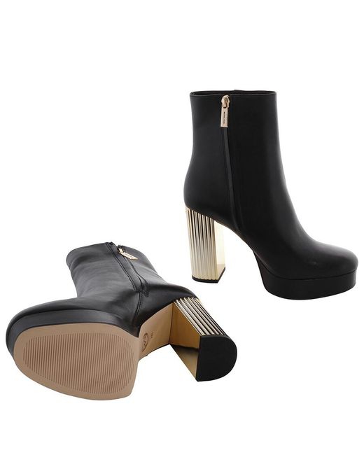 Michael Kors Black Porter Leather Platform Booties