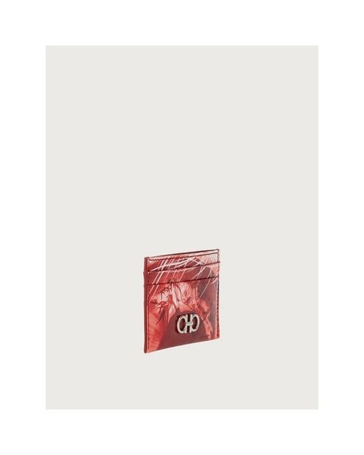 Ferragamo Red Calf Leather Cardholder