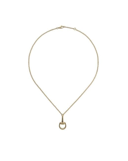 Gucci Metallic 18K Horsebit Chain Necklace