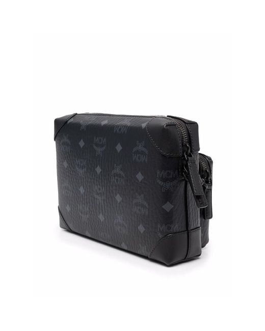 MCM Black Visetos Canvas Crossbody Bag
