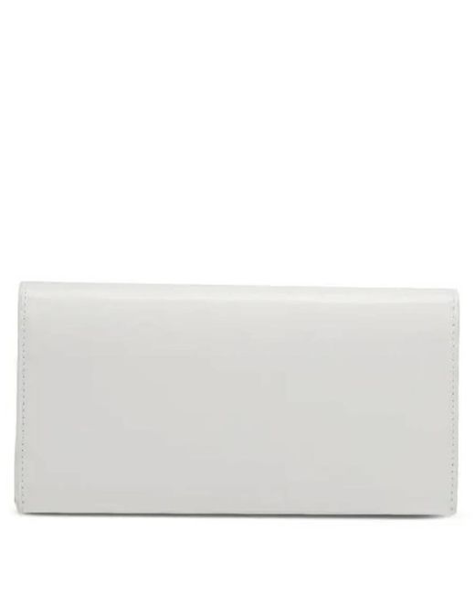 Ferragamo Gray Geometric Leather Mini Clutch for men