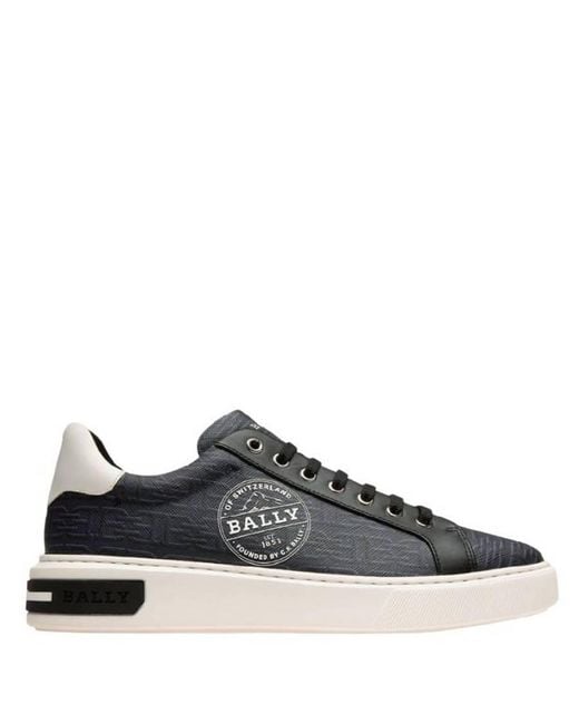 Bally Gray Miky Logo Emblem Coated Fabric Sneakers, Brand Size 6.5 Us for men