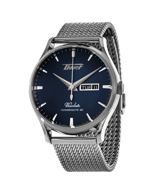 Tissot Metallic Heritage Visodate Powermatic 80 Automatic Blue Dial Watch for men