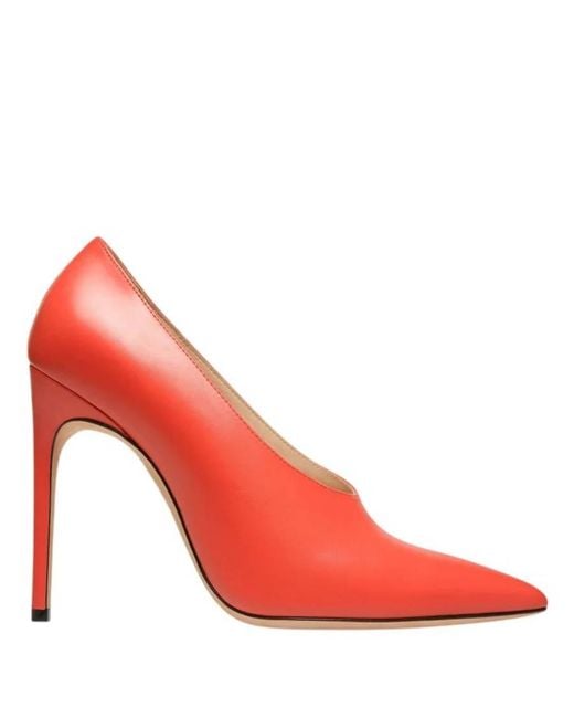 Bally Red Ninfa 105 Leather Pumps, Brand Size 37 Us