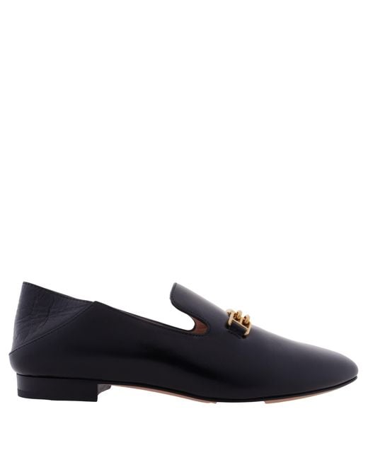 Bally Black Darcie Leather Slip-On Loafers, Brand Size 35 Us