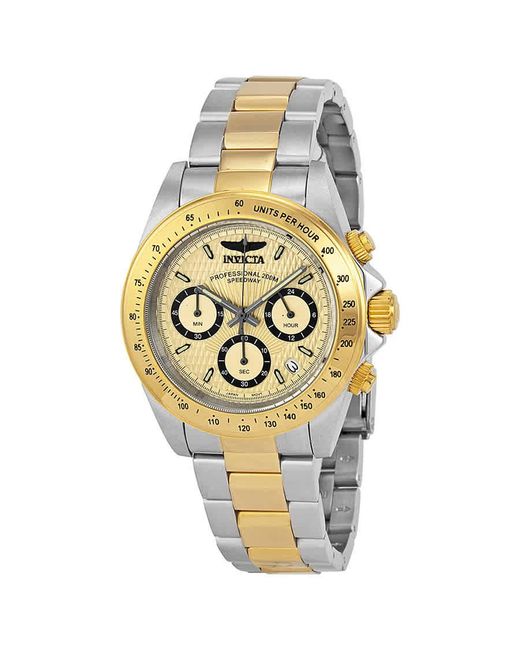 Invicta Metallic Speedway Analog Gold Dial Two-tone Watch for men