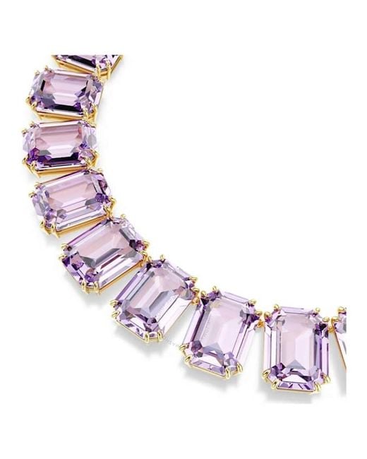 Swarovski Pink Tone Plated Millenia Tennis Necklace