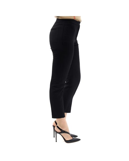 McQueen Black Wool And Silk Blend Crop Trousers, Brand Size 36 (Us