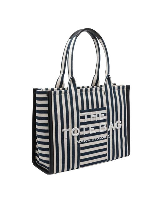 Marc Jacobs Black The Stripe Canvas Large Tote Bag for men