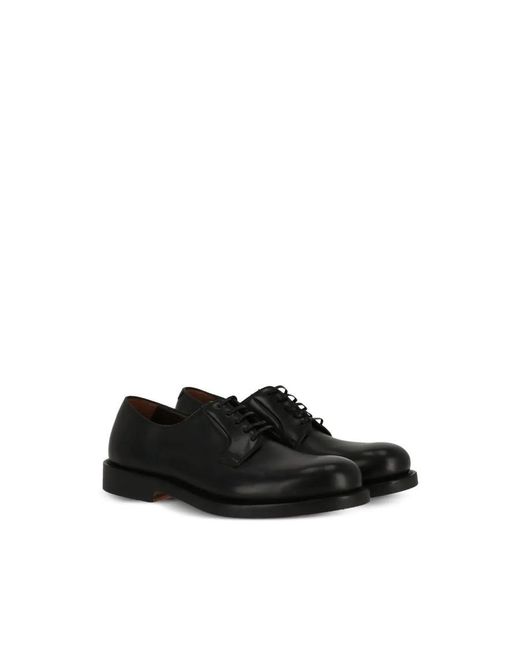 Ferragamo Black Ferragamo Leather Lace-Up Derby Shoes, Size 7 E for men