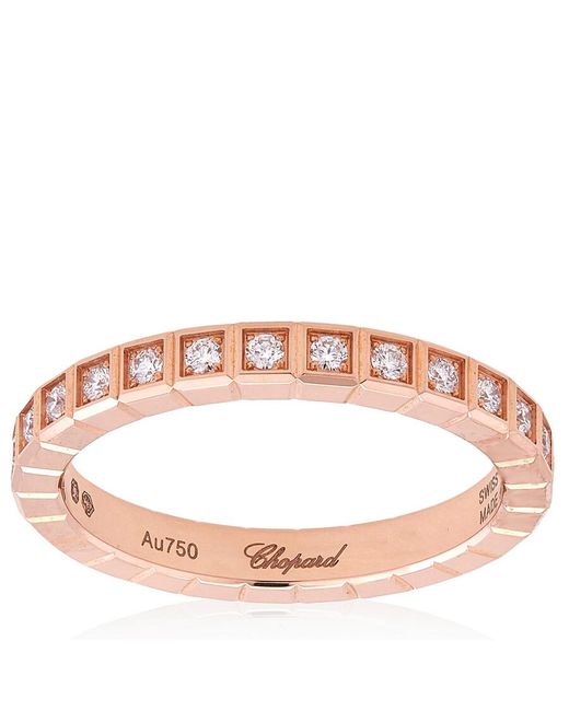 Chopard Metallic Ice Cube 18K Rose 0.24 Ct Diamond Ring