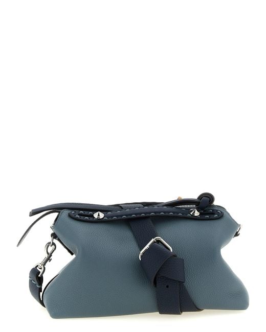 Fendi Blue By The Way Soft Selleria Medium Handbag
