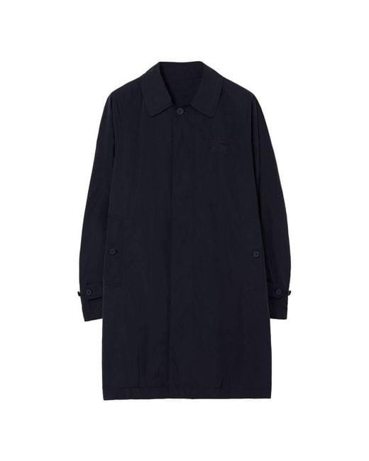 Burberry Blue Camden Single-Breasted Logo Patch Coat, Brand Size 50 Us for men