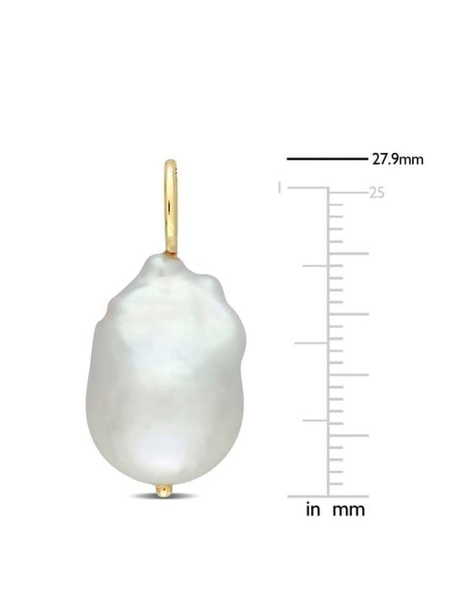 Amour Metallic 13-14Mm Baroque Freshwater Cultured Pearl Pendant