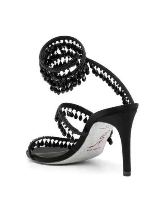 Rene Caovilla Black Chandelier Rhinestone 0 Sandals, Brand Size 3 ( Us Size )