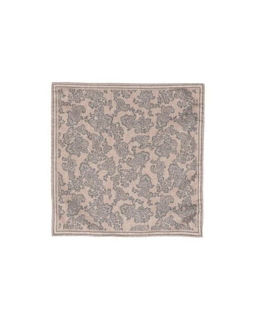 Brunello Cucinelli Multicolor Paisley Patterned Pocketsquare, One Size for men