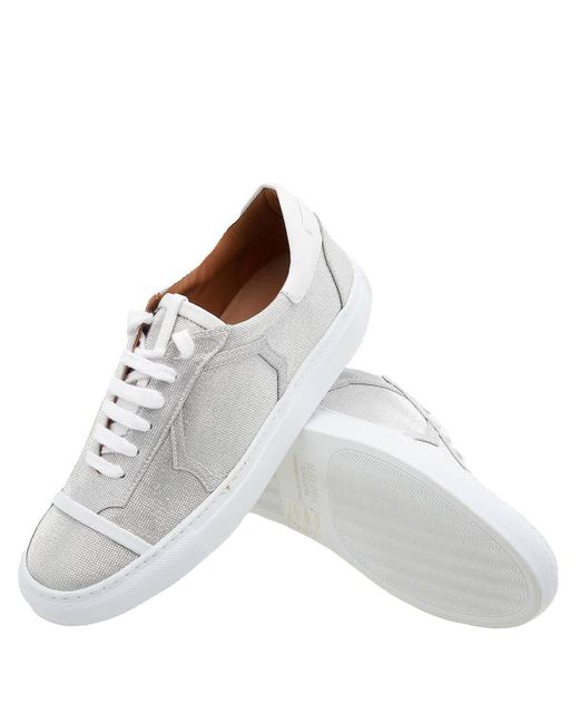 Malone Souliers White Musa Glitter Leather Sneakers