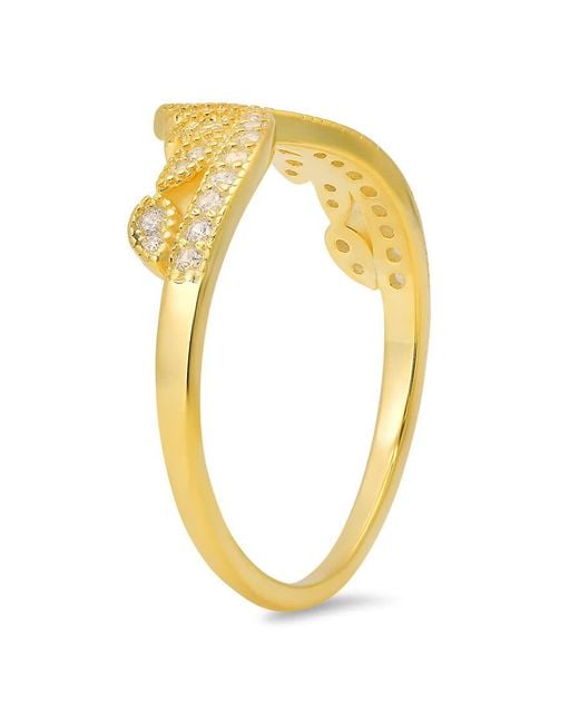 Kylie Harper Metallic 14K Over Vintage Floral V Ring