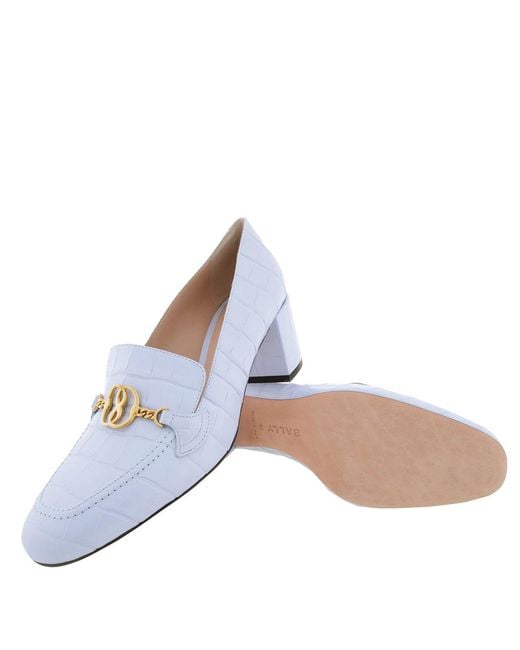 Bally Blue Ellyane 50Mm Leather Pumps, Brand Size 40 Us