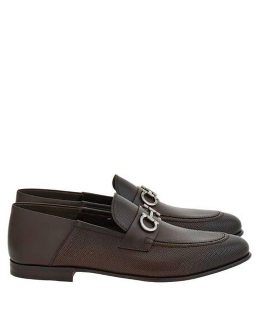 Ferragamo Black Venice Gancini Ornament Loafers for men