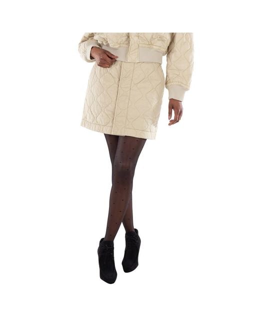 Burberry Natural Diamond-Quilted Miniskirt, Brand Size 10 (Us