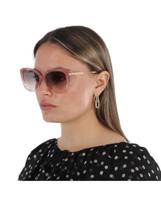 Kate Spade Pink Grey Fuschia Cat Eye Sunglasses Lorene/f/s 035j/ff 57