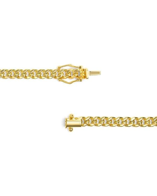 Haus of Brilliance Metallic Semi-Solid 14K 4.5Mm Miami Cuban Chain Necklace