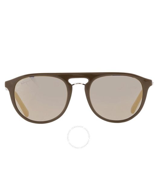 Ferragamo Brown Grey Oval Sunglasses Sf1090s 324 54 for men