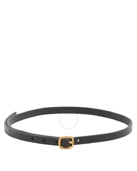 Loewe Black Round Soft Logo Engraved Buckle Leather Belt, Cm