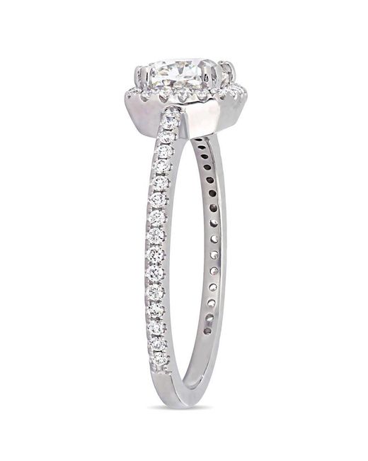 Amour Metallic 1 1/3 Ct Tw Cushion-Cut Diamond Halo Engagement Ring
