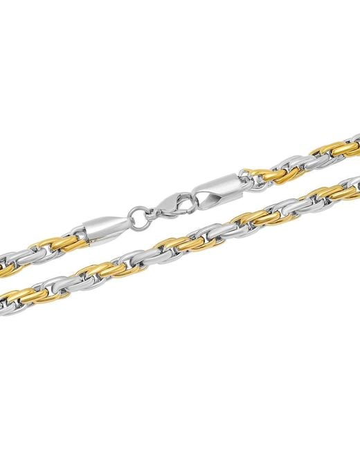 Robert Alton Metallic Stainless Steel Singapore Chain for men