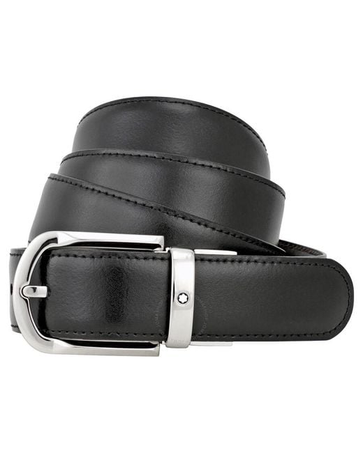 Montblanc Black Reversible Leather Belt 111080 for men