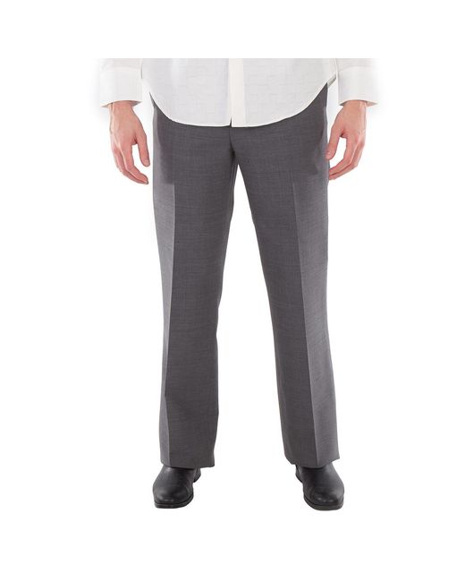 Ferragamo Gray Ferragamo High-Waisted Wool Pants for men