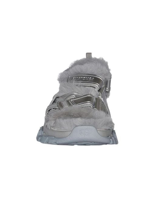 Balenciaga Gray Track Flat Sandals