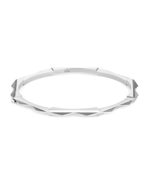 Gucci White Link To Love 18Ct Studded Bangle